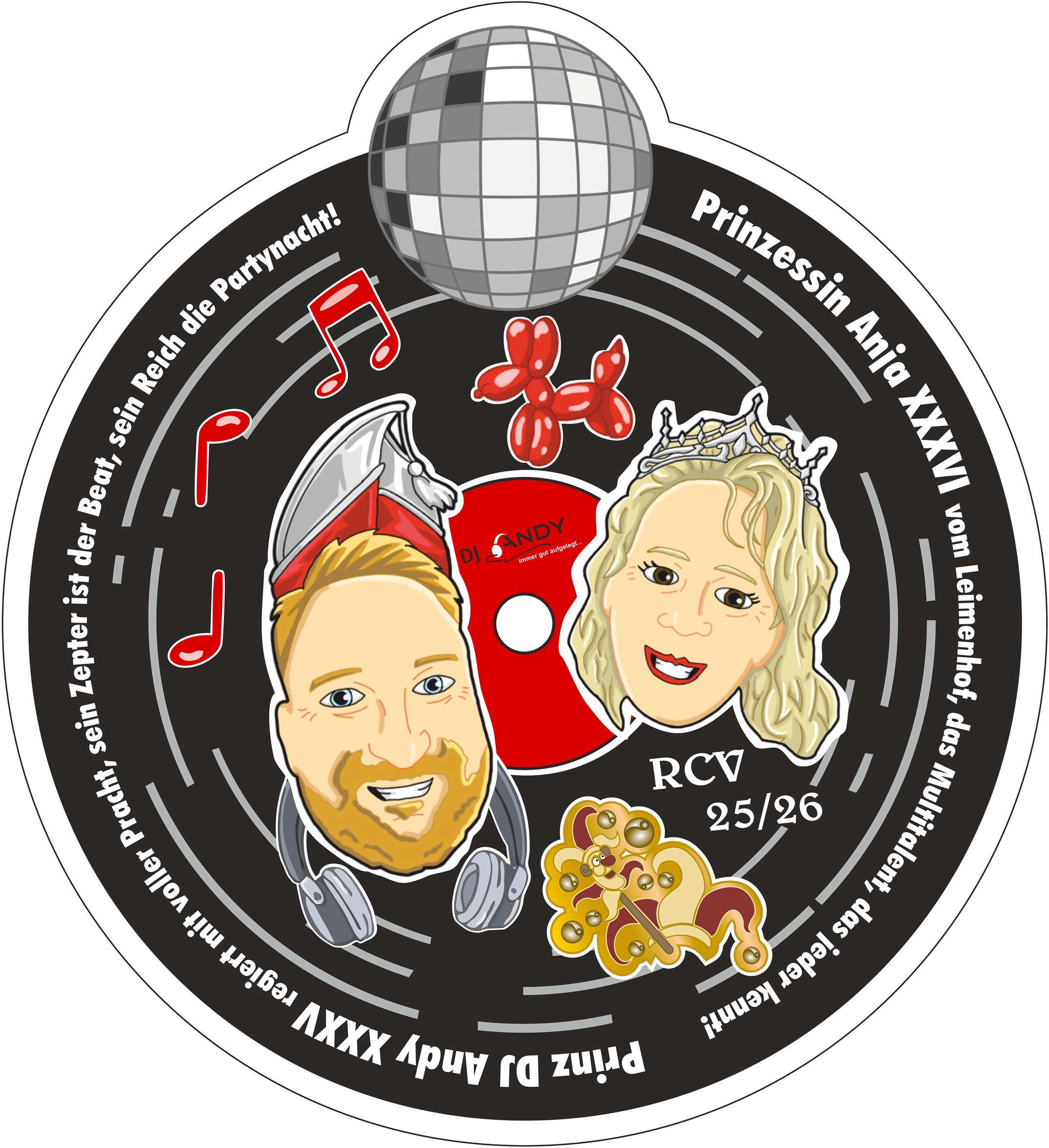 Bild von DJ Andy XXXV regiert mit voller Pracht, sein Zepter ist der Beat, sein Reich die Partynacht! & Anja XXXVI vom Leimenhof, das Multitalent, das jeder kennt!